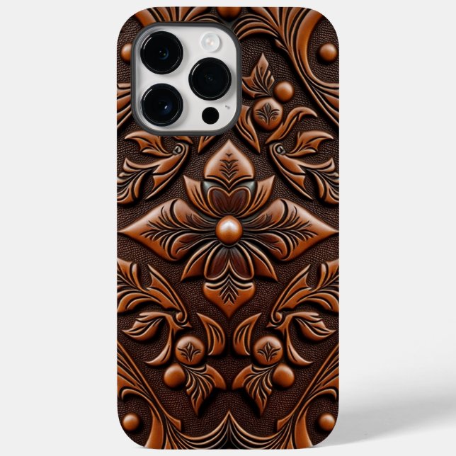 Faux Tooled Leather Design Case-Mate iPhone Case (Back)