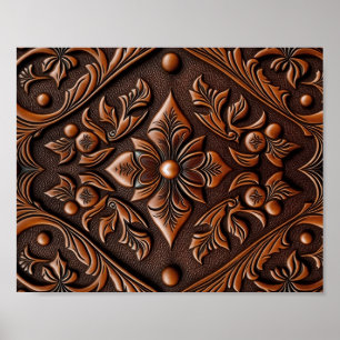 Faux Tooled Leather Poster