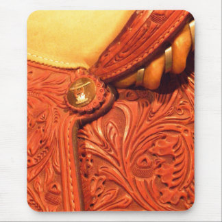 Faux Tooled Leather Saddle Mouse Mat