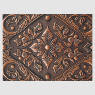 Faux Tooled Leather Tissue Paper