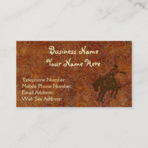 Faux Tooled Leather Western style 2 Business Cards