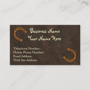 Faux Tooled Leather Western style 4 Business Cards