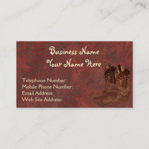 Faux Tooled Leather Wrangler style VII Business Card