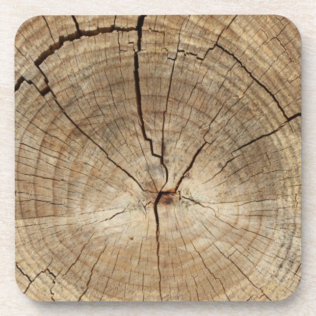 Faux Tree Rings Background Coaster (Front)