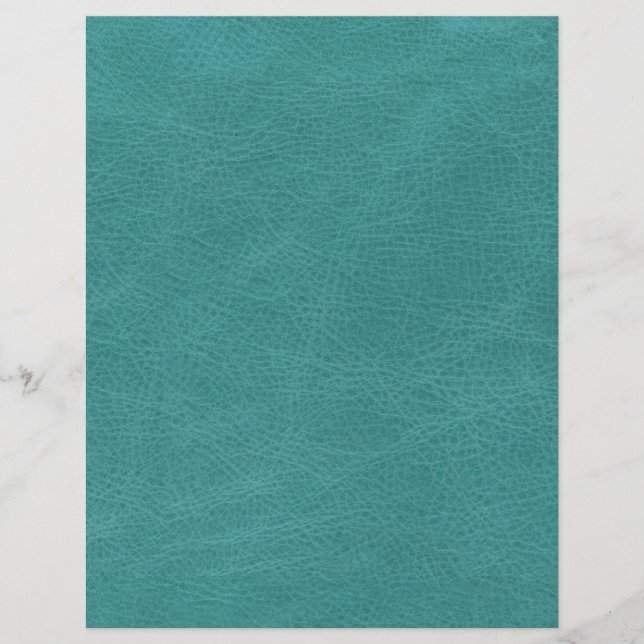 Faux Turquoise Leather Texture Scrapbook Paper (Front)