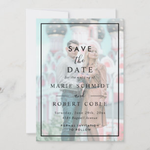 Faux Vellum Effect Photo Wedding Save The Date Invitation