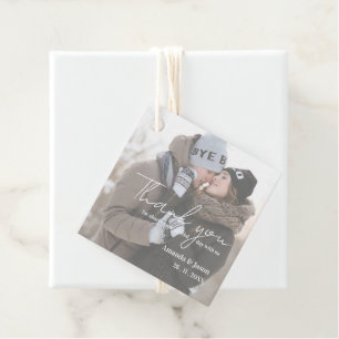 Faux Vellum Photo Thank you Message Wedding Party Favour Tags