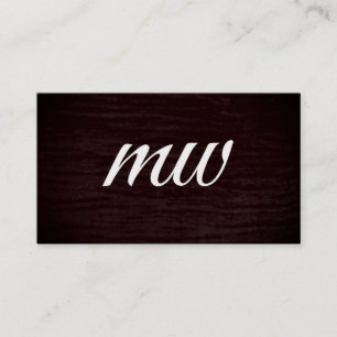 Faux Velvet Print with Monogram Business Card