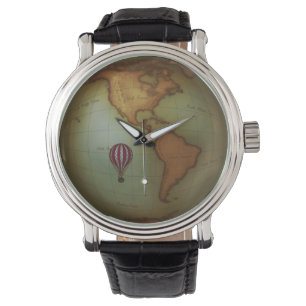 Faux-Vintage Aeronautical Map of the Americas Watch
