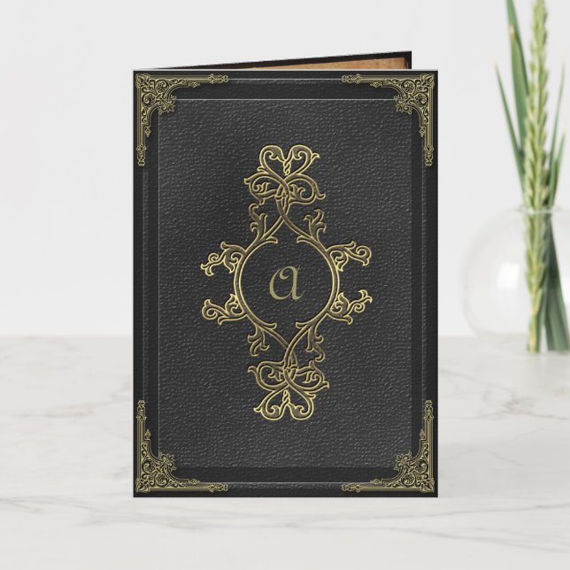 Faux Vintage Book Cover Gothic Wedding Invitation (Front)