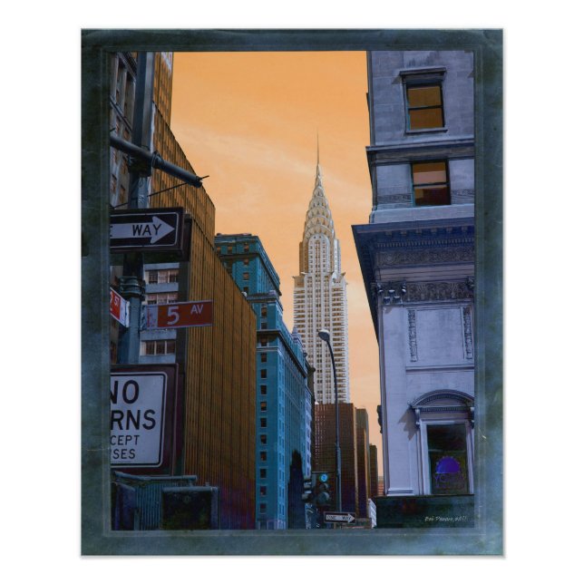 Faux Vintage Chrysler Building Photo Print (Front)