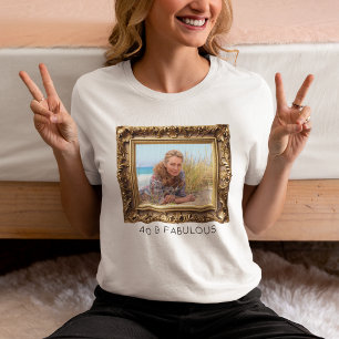 Faux Vintage Gold Frame 40 & Fabulous Photo Tri-Blend Shirt
