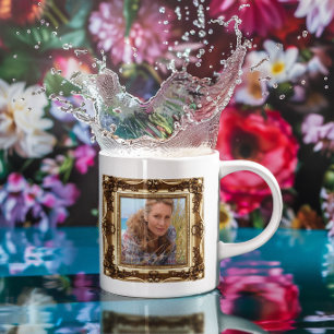 Faux Vintage Gold Framed Photos Coffee Mug