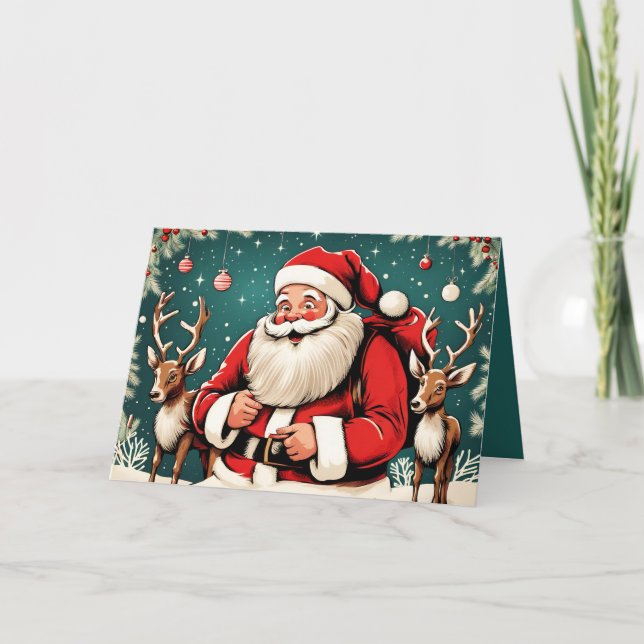 Faux Vintage illustration Santa Claus GC01 Card (Front)