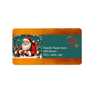 Faux Vintage illustration Santa Claus ReAdL1 Label
