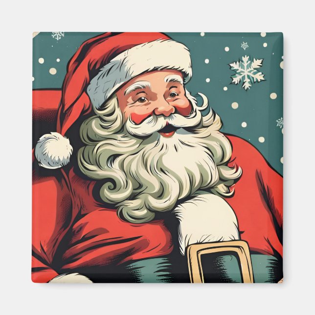 Faux Vintage illustration Santa Claus SqM2 Magnet (Front)