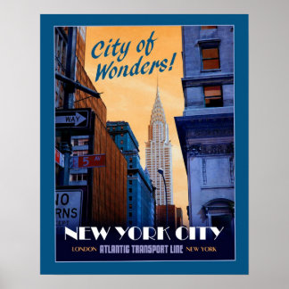 Faux Vintage NYC Travel Poster