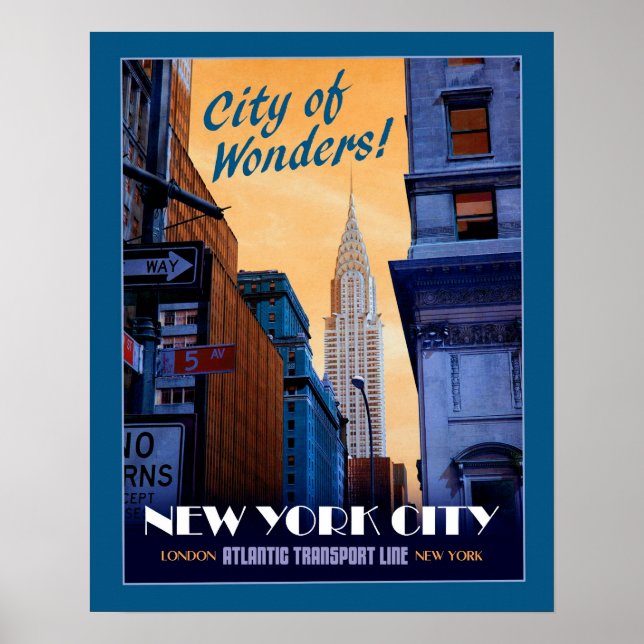 Faux Vintage NYC Travel Poster (Front)