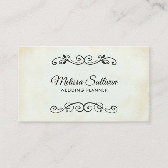 Faux Vintage Parchment Simple & Elegant Business Card (Front)