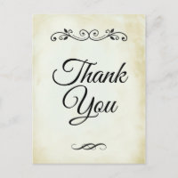 Faux Vintage parchment Simple & Elegant Thank You