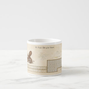 Faux-Vintage Periodic Table of Elements Steampunk Espresso Cup