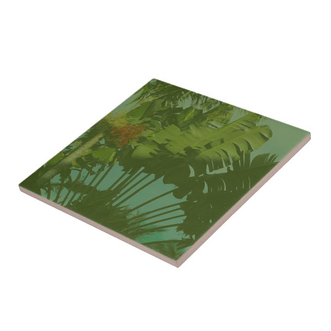 Faux Vintage Tropical Fabric Tile (Side)