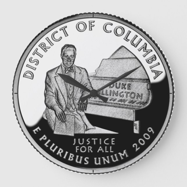 Faux Washington District of Columbia Quarter Large Clock (Front)