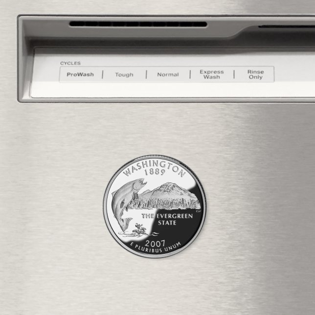 Faux Washington State Quarter Magnet (In Situ (Dishwasher))