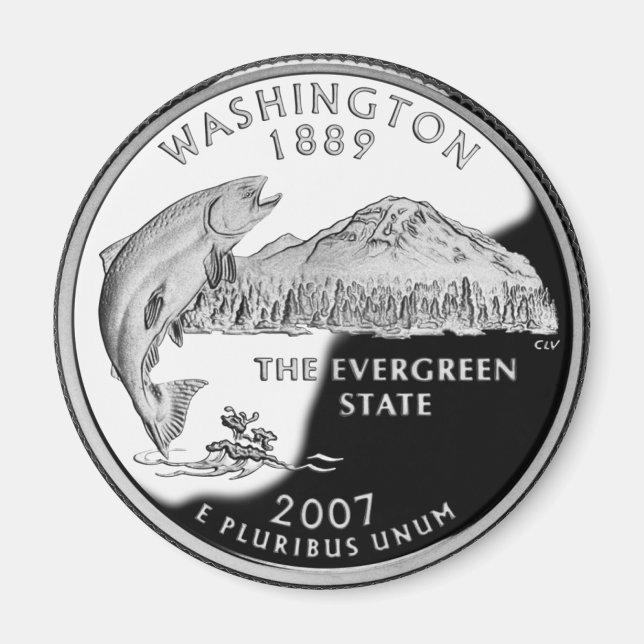 Faux Washington State Quarter Magnet (Front)