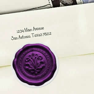 Faux Wax Envelope Seal Style 4 Purple 1