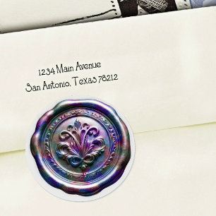 Faux Wax Envelope Seal Style 4 Purple 21 Sticker