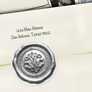 Faux Wax Envelope Seal Style 4 Silver