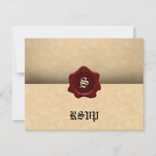 Faux Wax Seal and Parchment Vintage Goth RSVP Card