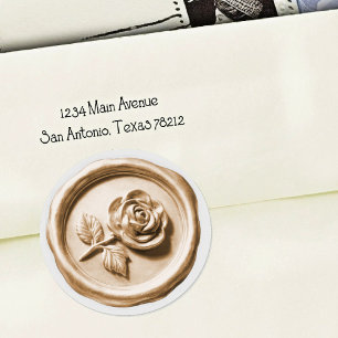 Faux Wax Seal Beige Rose 2 Deep Impression