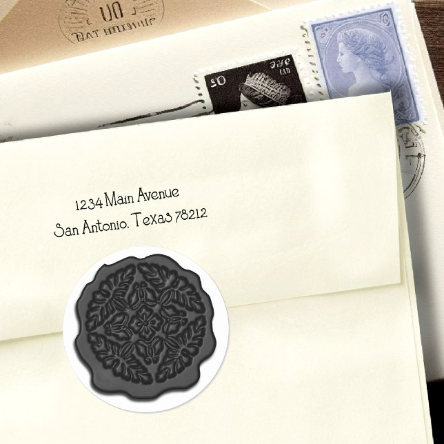 Faux Wax Seal, Black Classic Round Sticker (Creator Uploaded)