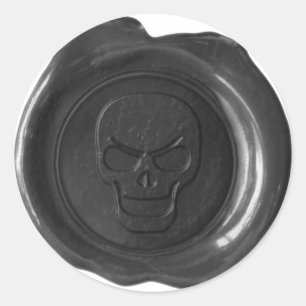 Faux Wax Seal - Black - Skull 01
