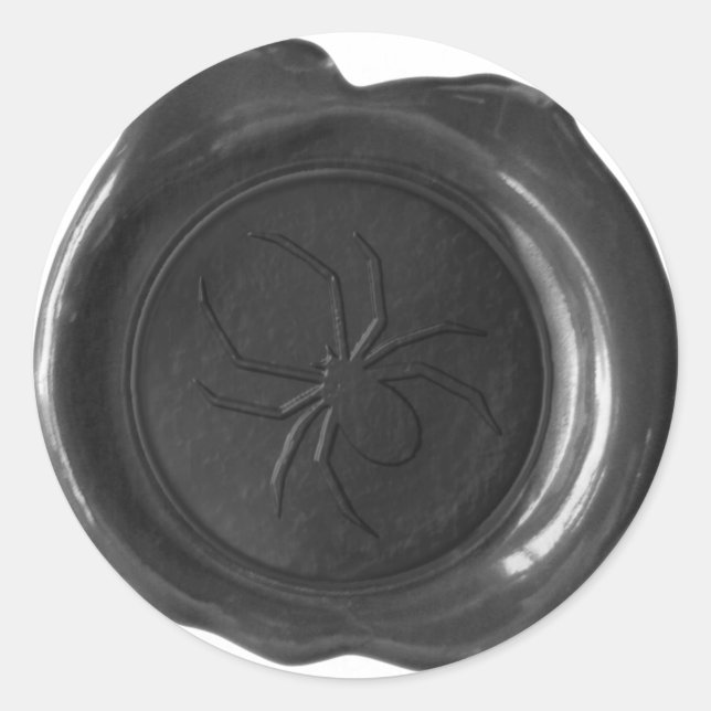 Faux Wax Seal - Black - SPIDER (Front)
