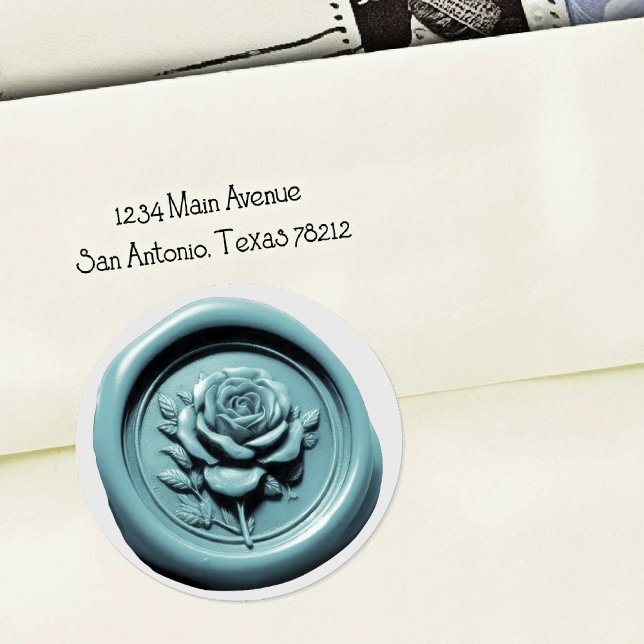 Faux Wax Seal Blue 3 Rose Deep Impression (Creator Uploaded)
