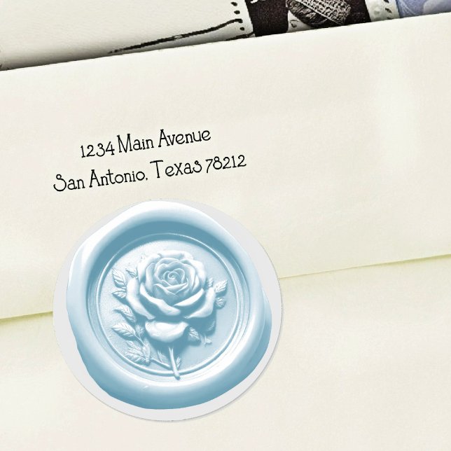 Faux Wax Seal Blue Rose Deep Impression (Creator Uploaded)