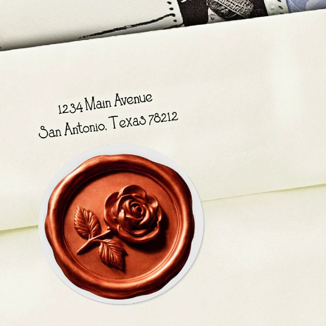 Faux Wax Seal Copper Rose 2 Deep Impression (Creator Uploaded)