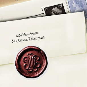 Faux Wax Seal Deep Impression Burgundy Red