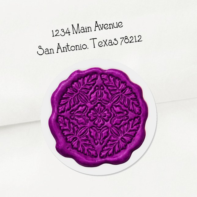 Faux Wax Seal, Fuchsia Classic Round Sticker (Creator Uploaded)