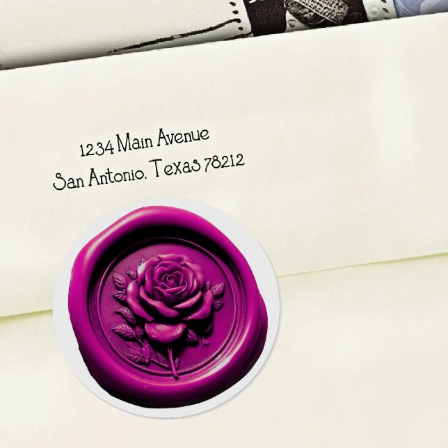 Faux Wax Seal Fuchsia Purple Rose Deep Impression (Creator Uploaded)