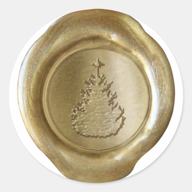 Faux Wax Seal - Gold - CHRISTMAS TREE (Front)