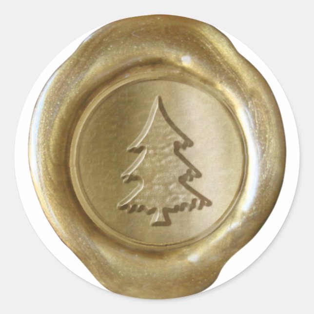 Faux Wax Seal - Gold - CHRISTMAS TREE II (Front)