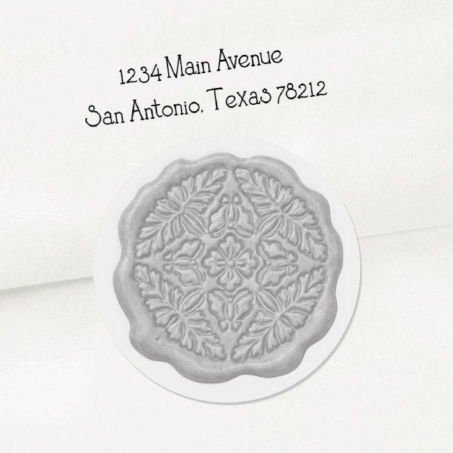 Faux Wax Seal, Grey Classic Round Sticker (Creator Uploaded)