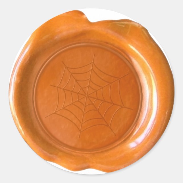 Faux Wax Seal - Orange - SPIDER WEB (Front)