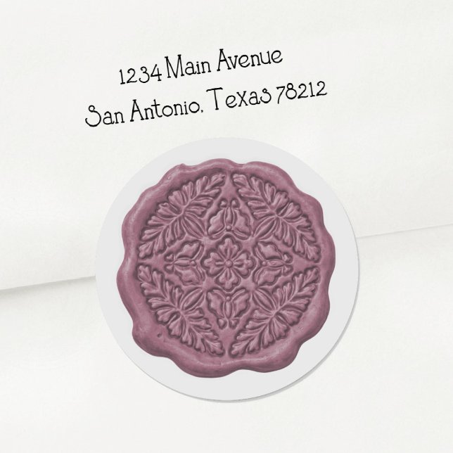 Faux Wax Seal, Orchid Purple Classic Round Sticker (Creator Uploaded)