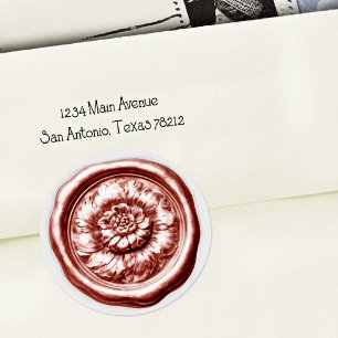 Faux Wax Seal Peony Light Pink