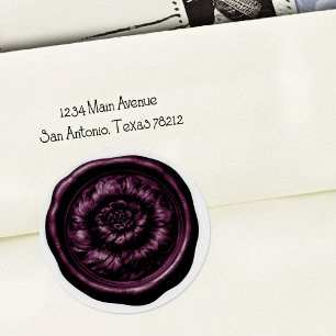 Faux Wax Seal Peony Plum Purple